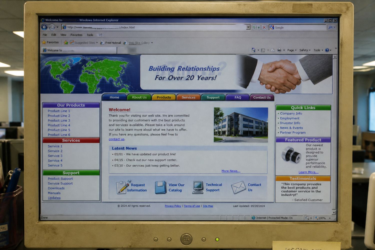 A crowded, generic website layout.